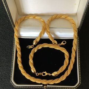 Vintage Avon gold tone necklace & bracelet sets.